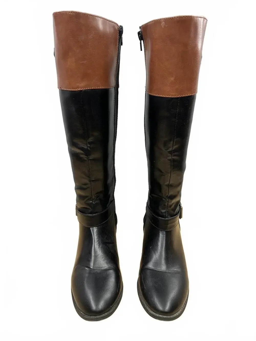 Rampage Two Tone Brown and Black Knee‎ High Boots
